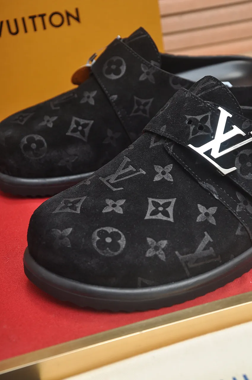Men's men's shoes 💰520💶[LOUIS VUITTON] (cowhide lining) new style 🍀LV Louis Vuitton * - top version of LV classic semi-slip trendy shoes! Made of imported original cow suede cowhide, with a first layer of comfortable cowhide lining inside! Original wear-resistant rubber outsole! High quality products! Code number 38-45 (45 customized)